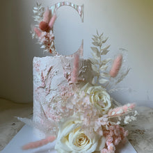Load image into Gallery viewer, Large Letter (Single) with dried flowers cake topper
