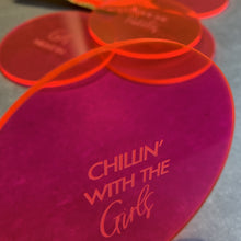 Load image into Gallery viewer, Chillin&#39; with the girls pink coasters
