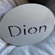 Load image into Gallery viewer, Grey acrylic name plaque
