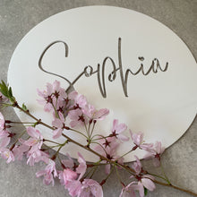 Load image into Gallery viewer, White Script Name Plaque
