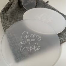 Load image into Gallery viewer, &quot;Cheers to the Happy Couple&quot; Coasters
