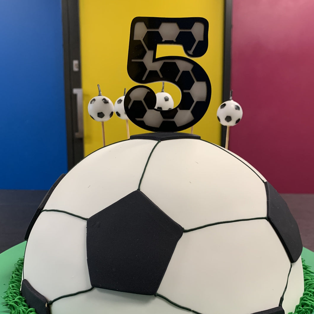 Number Soccer cake topper