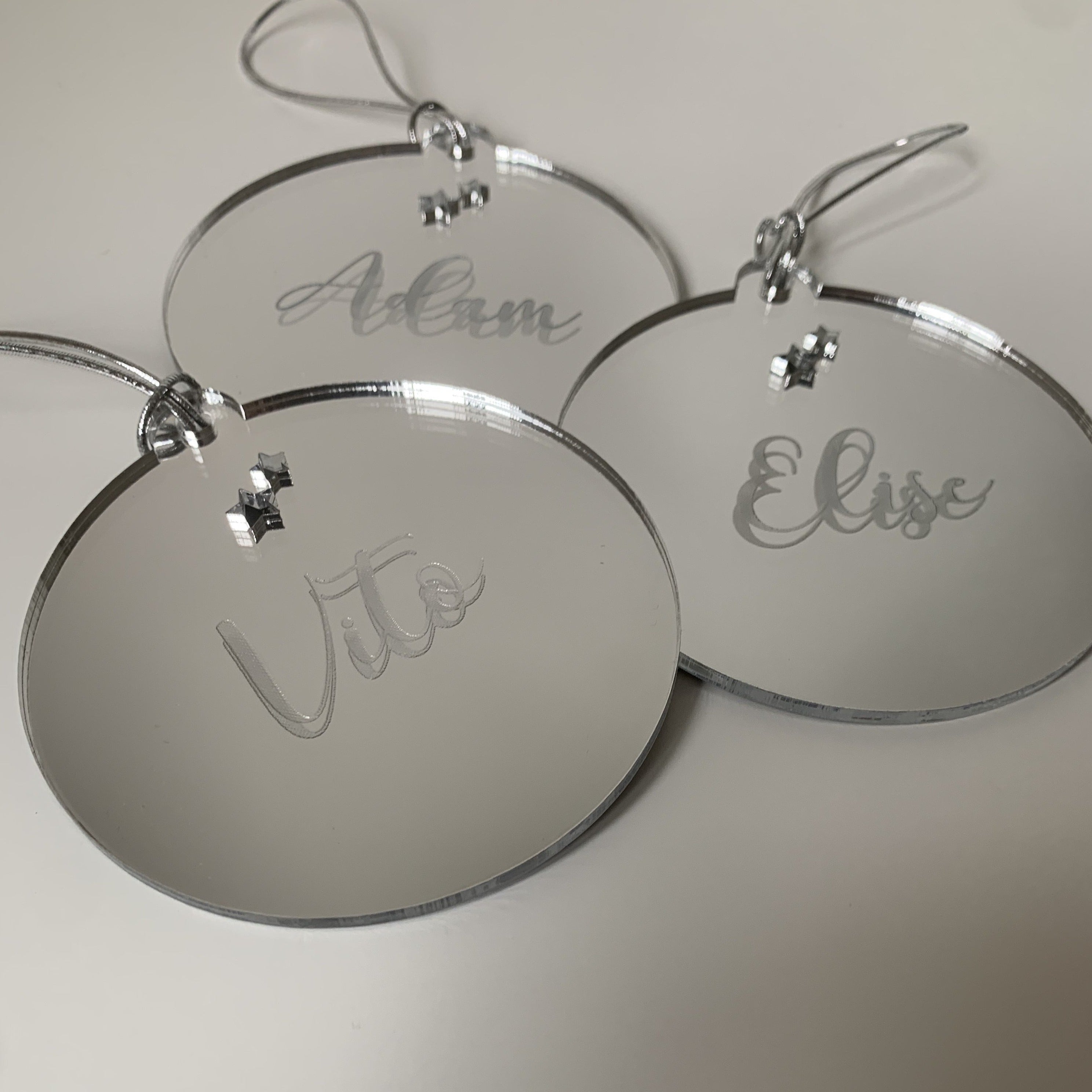 Christmas baubles engraved – Bespoke Milestones