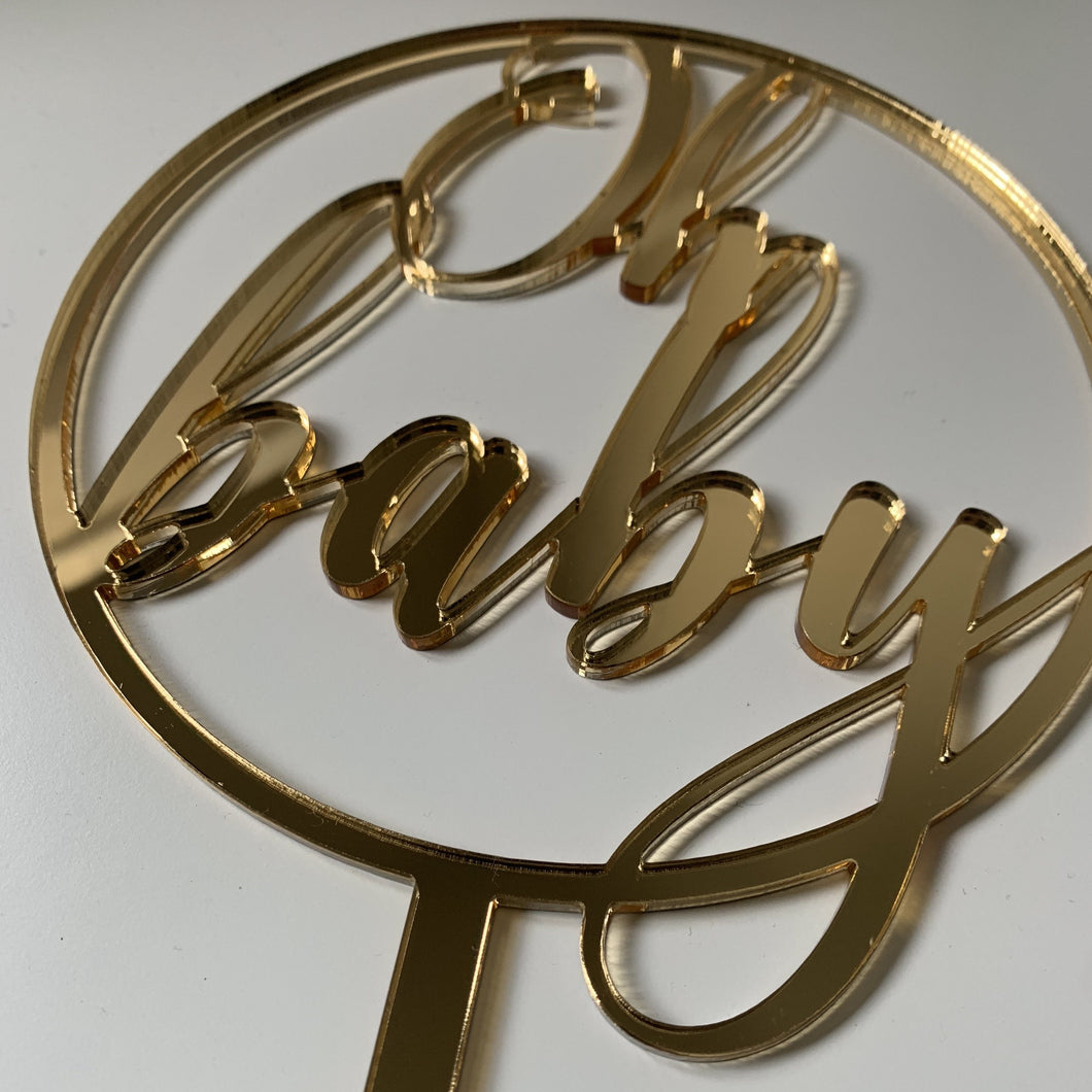 Circle Oh Baby cake topper