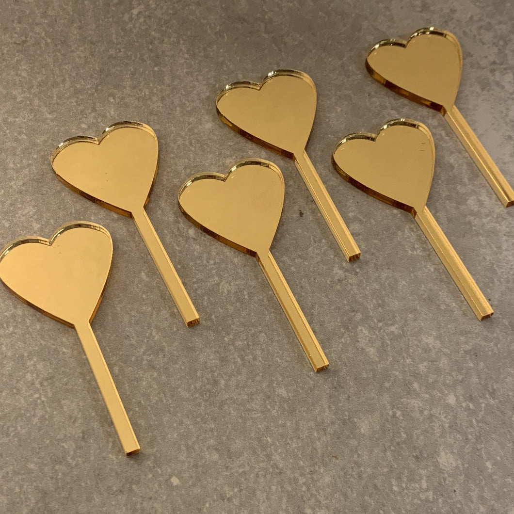 Miniature heart cake toppers