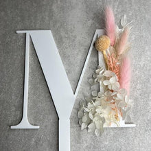 Load image into Gallery viewer, Large Letter (Single) with dried flowers cake topper
