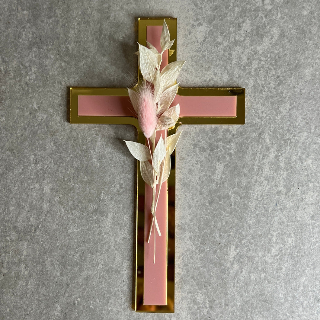 Large Cross Floral Topper