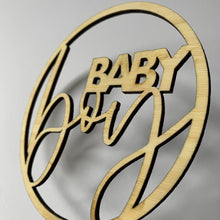 Load image into Gallery viewer, Circle Baby Boy Cake Topper
