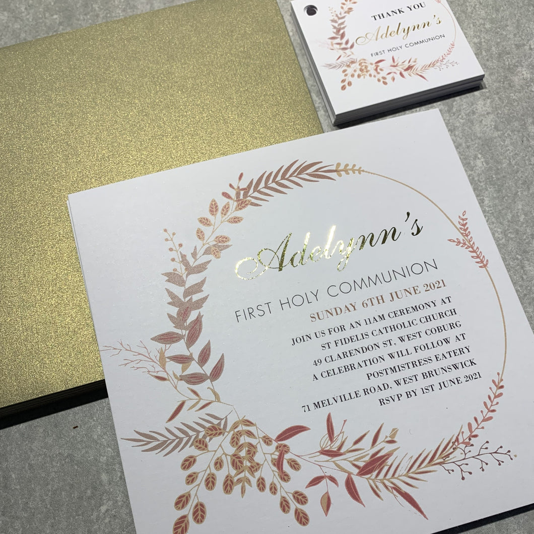 Heat Foiled invitations (Single sided 20 pack)