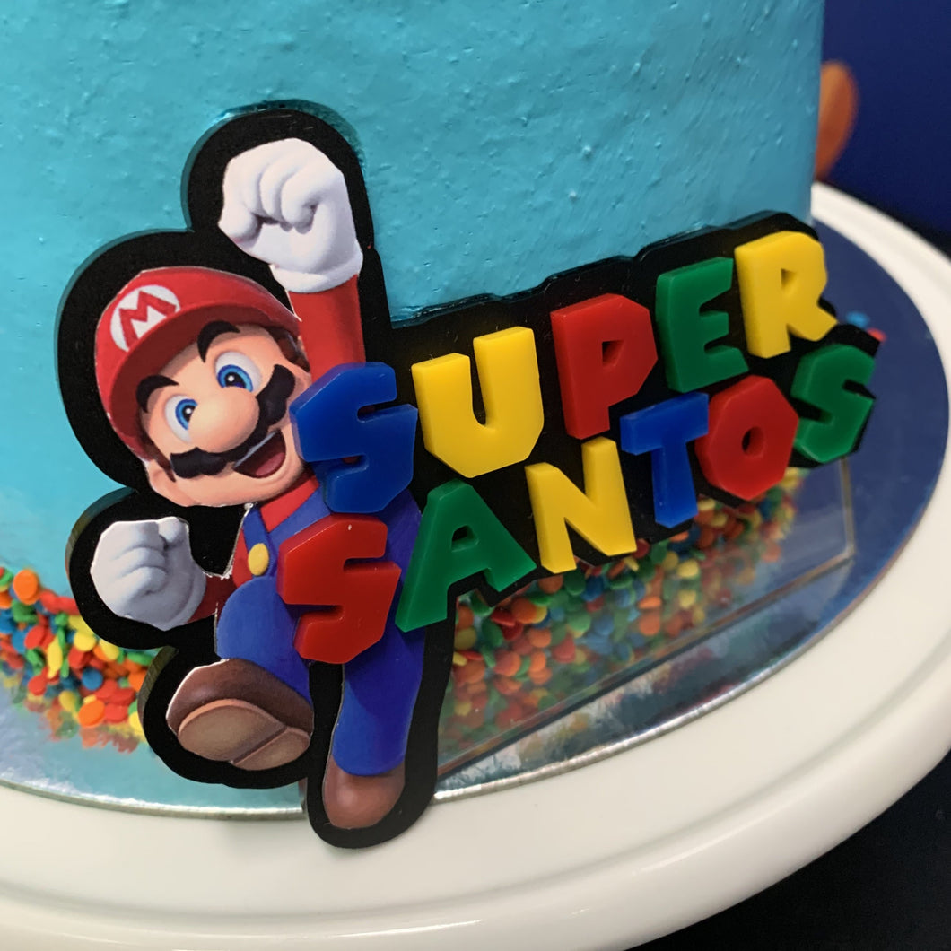 Super Mario inspired cake topper (Layered)