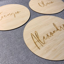 Load image into Gallery viewer, Bamboo Engraved Script Name Plaque
